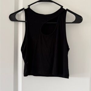 SHEIN Black Ribbed Cropped Tank Top